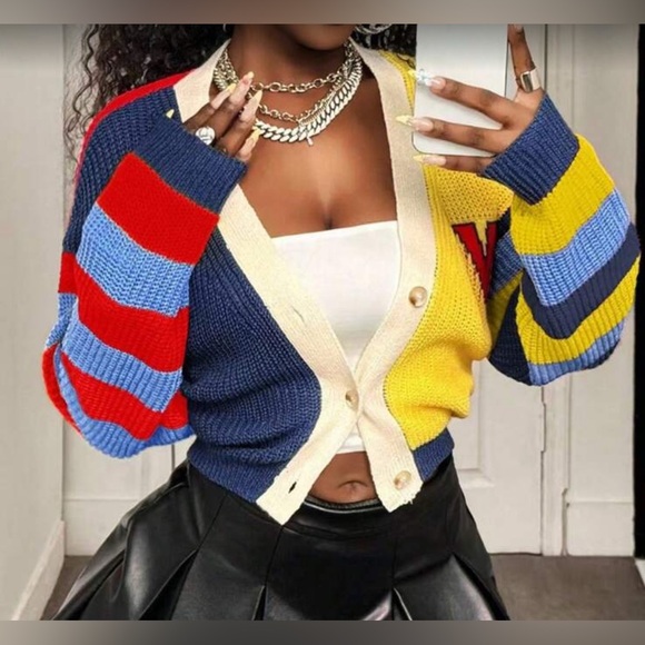 ✨Colorful Striped Women's Cardigan Sweater - Picture 2 of 7